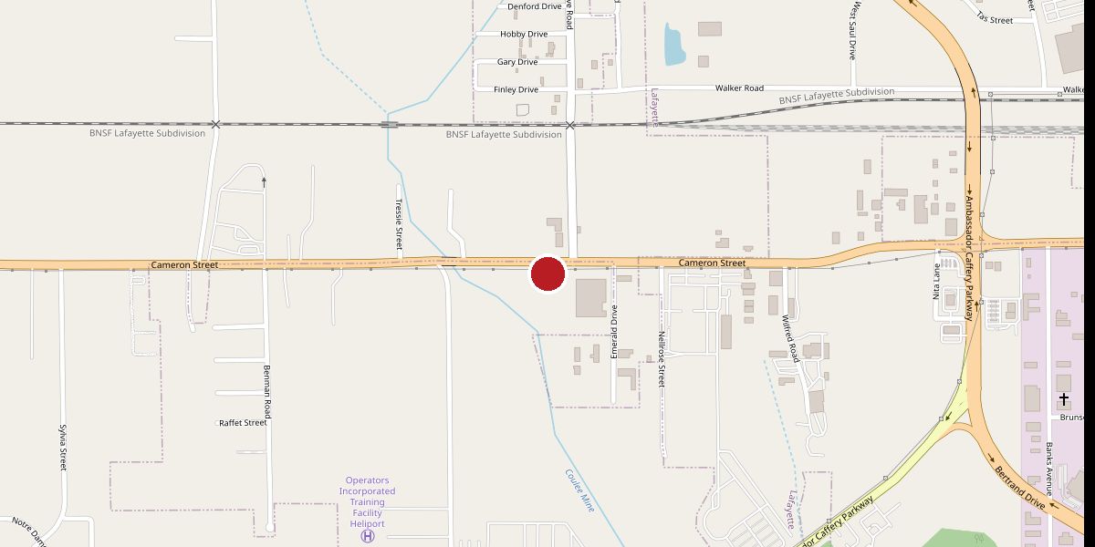 Map: Martin Pipe Co on Cameron Street at Pecan Grove Road, just west of Ambassador Caffery Parkway, Lafayette